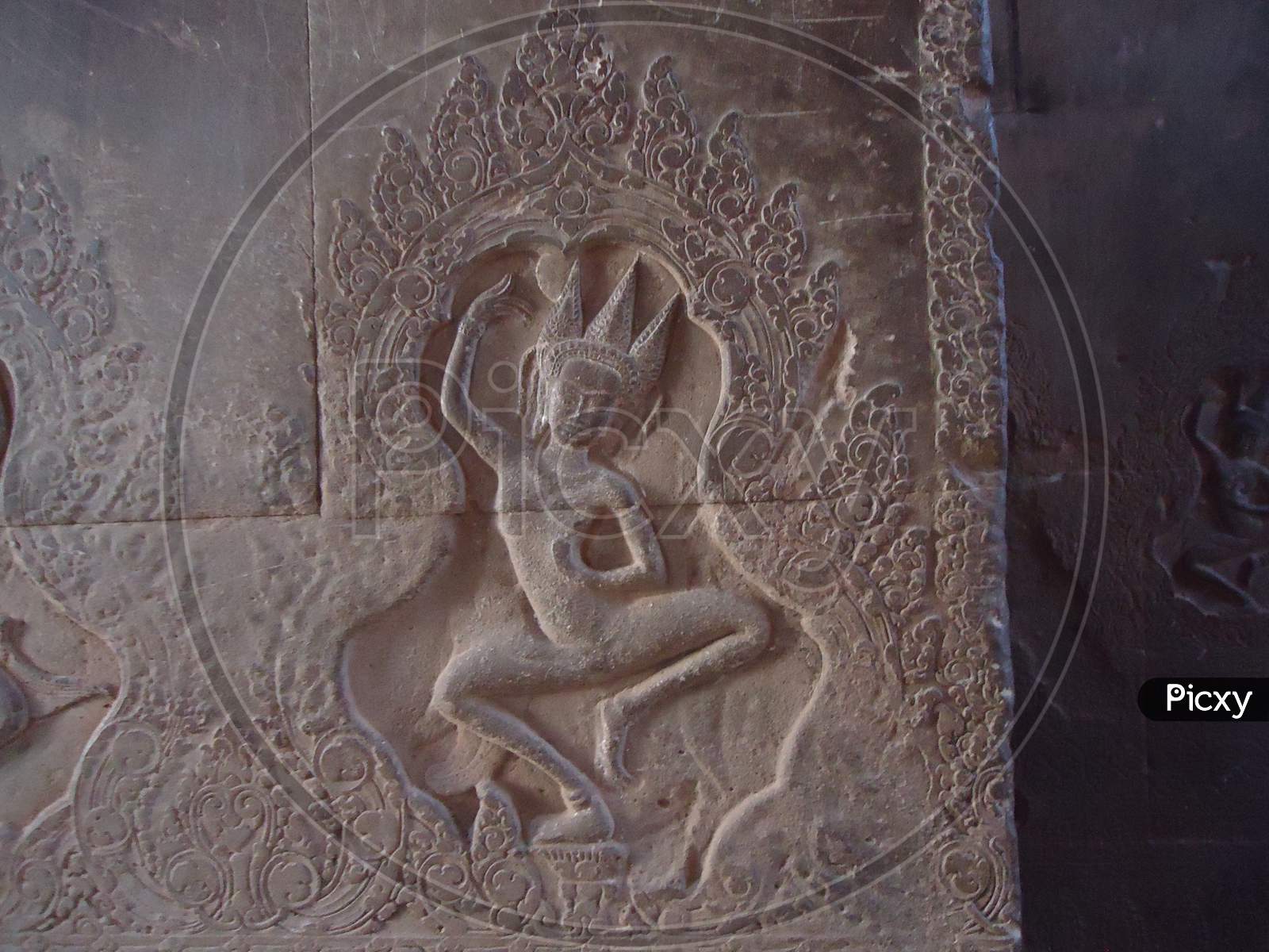 Stone Carving At Angkor Wat