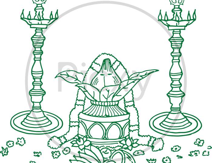 mangal ghat clipart flowers