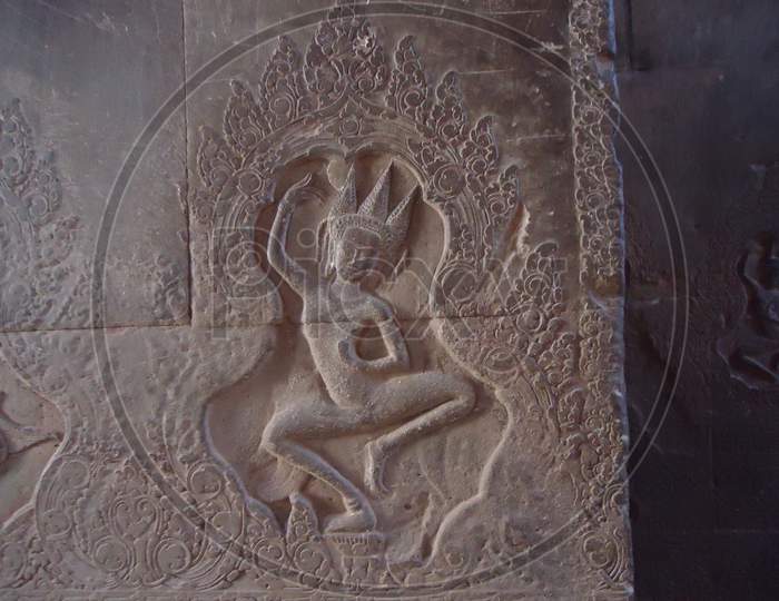 Stone Carving At Angkor Wat