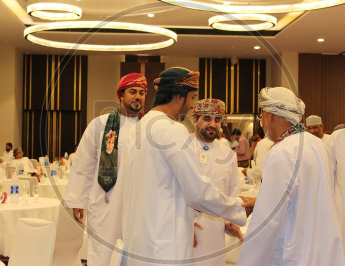 Omanis Are Celebrating National Day And Wishing Each Other In An Fraser Suites Muscat Banquet Hall