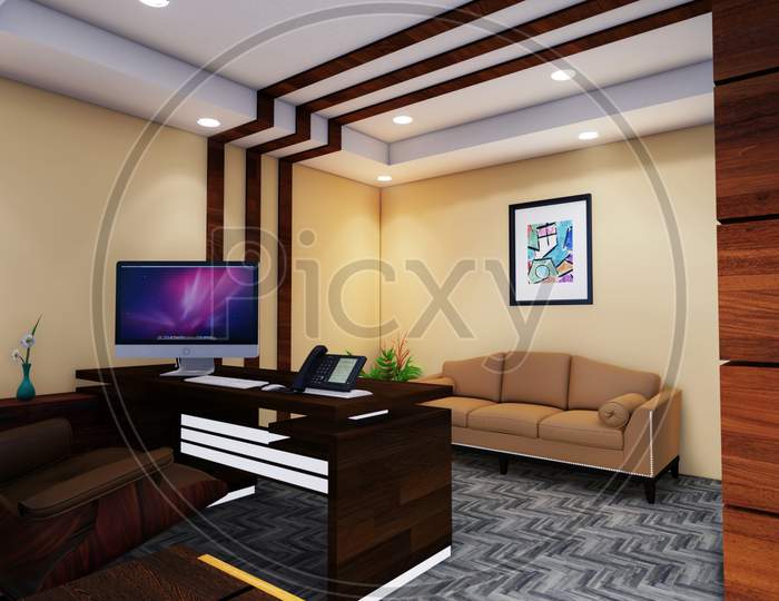 Office Interior And Furniture Design Of Office For An Executive Officer