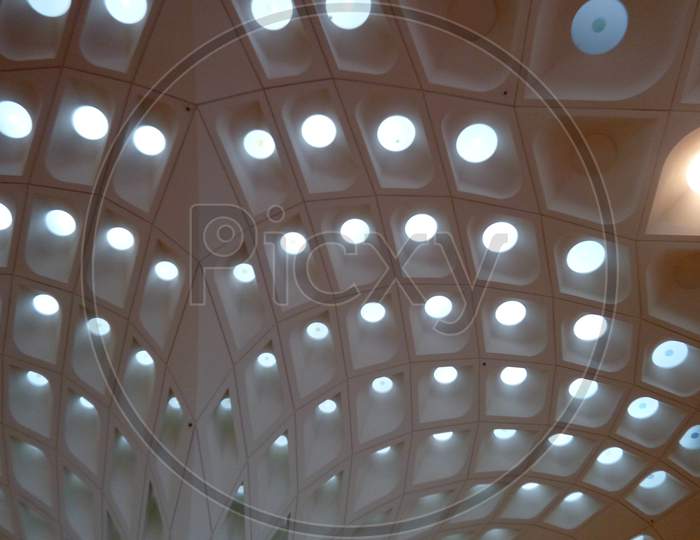 Square Hole Deck Ceiling Or True Ceiling View Design Of International Airport India