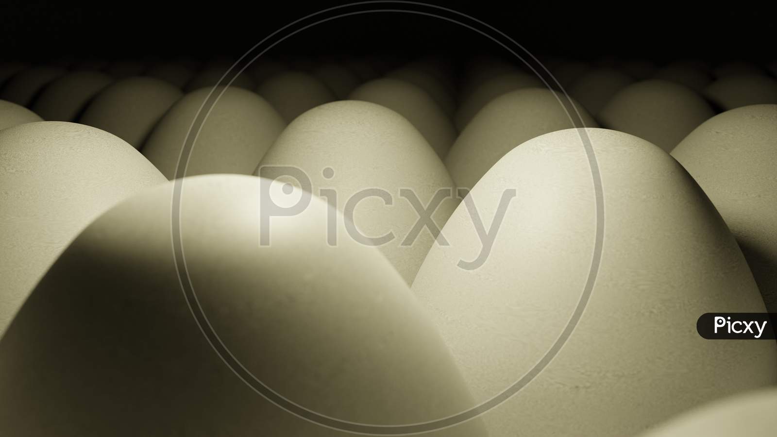 Close Up View Of Raw Chicken Eggs With A Dark Background