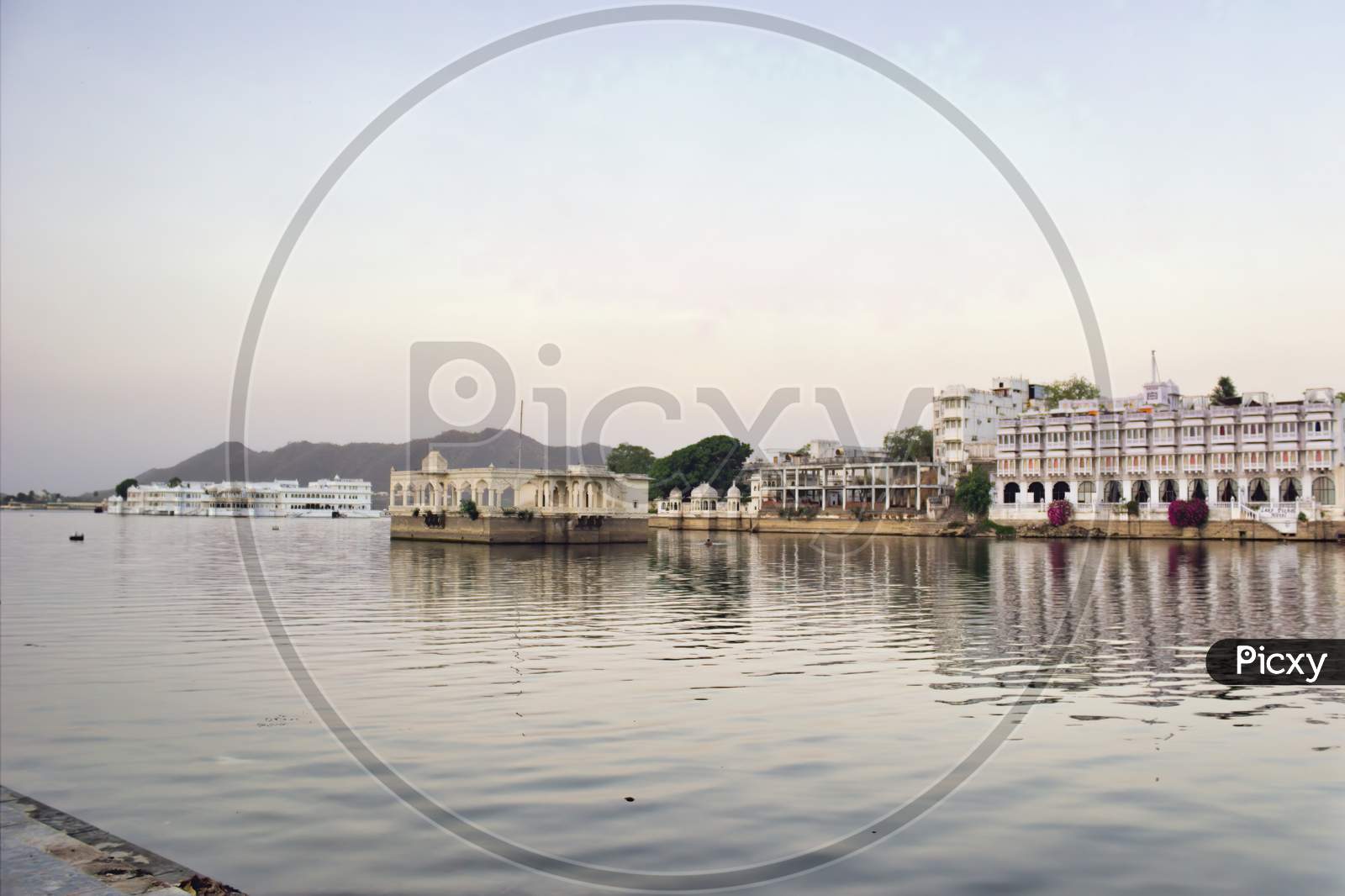 Royal Palace Built In Lake Pichola Located In Udaipur City Of Rajasthan State In India