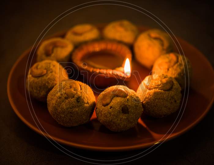 Sooji Or Rava Ladoo Is Indian Sweet Food For Festival
