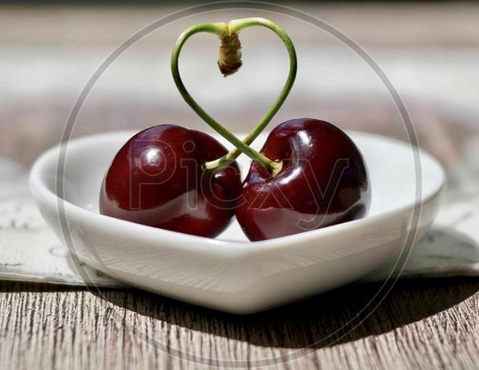 Cherry In Heart Shape
