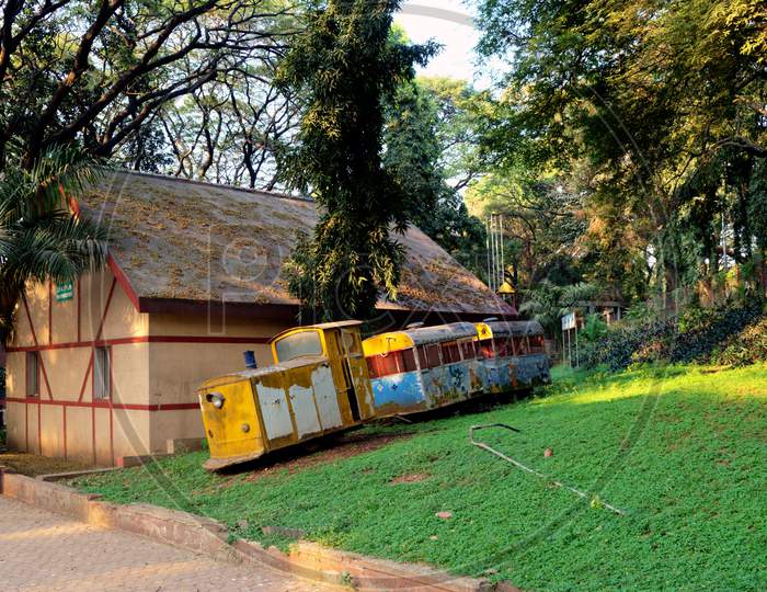 Old & Defunct Toy Train Named Fulrani In Peshwe Park,Pune, Maharashtra, India