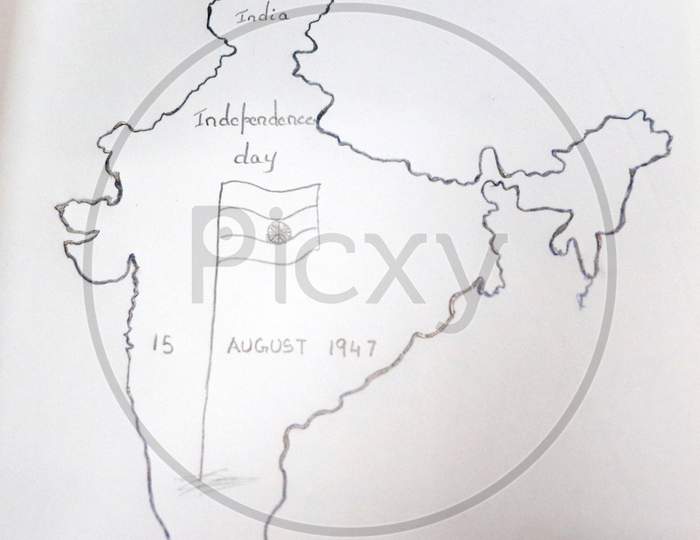 Indian map art independenceday