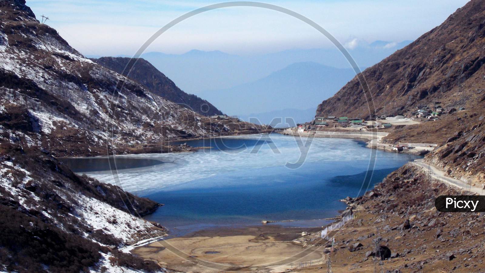 Beautiful frozen Changu(Tsomgo) lake near Gangtok,East Sikkim,India