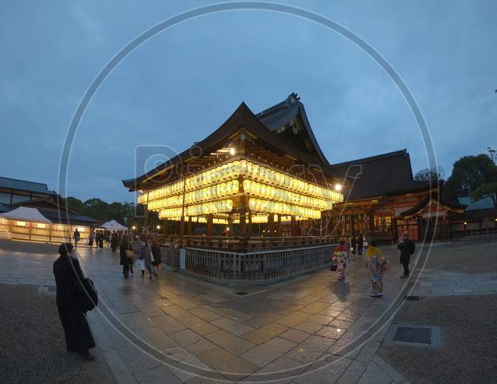 Night in Japanese buddha temple