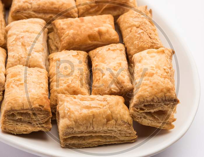 Khari Puff Pastry Or Kharee Biscuits, Indian Breakfast