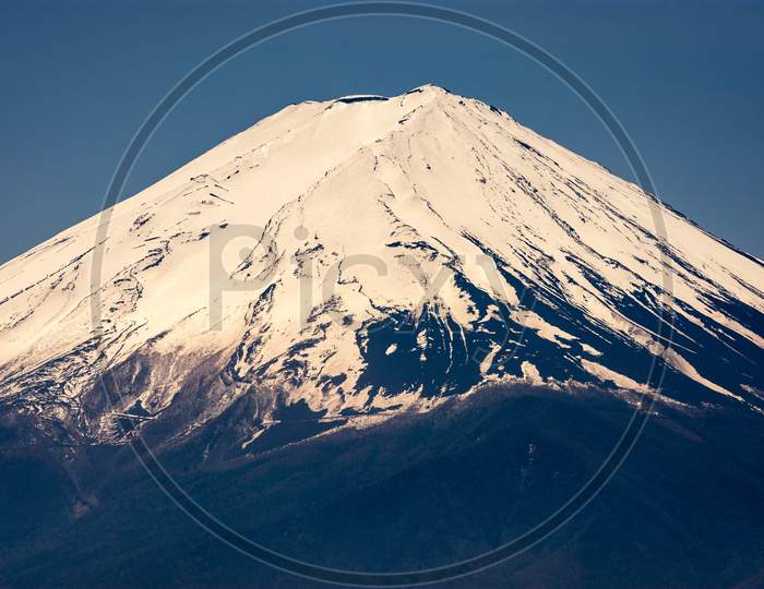 Snow Capped Peak Of Mt. Fuji, Symbol Of Japan