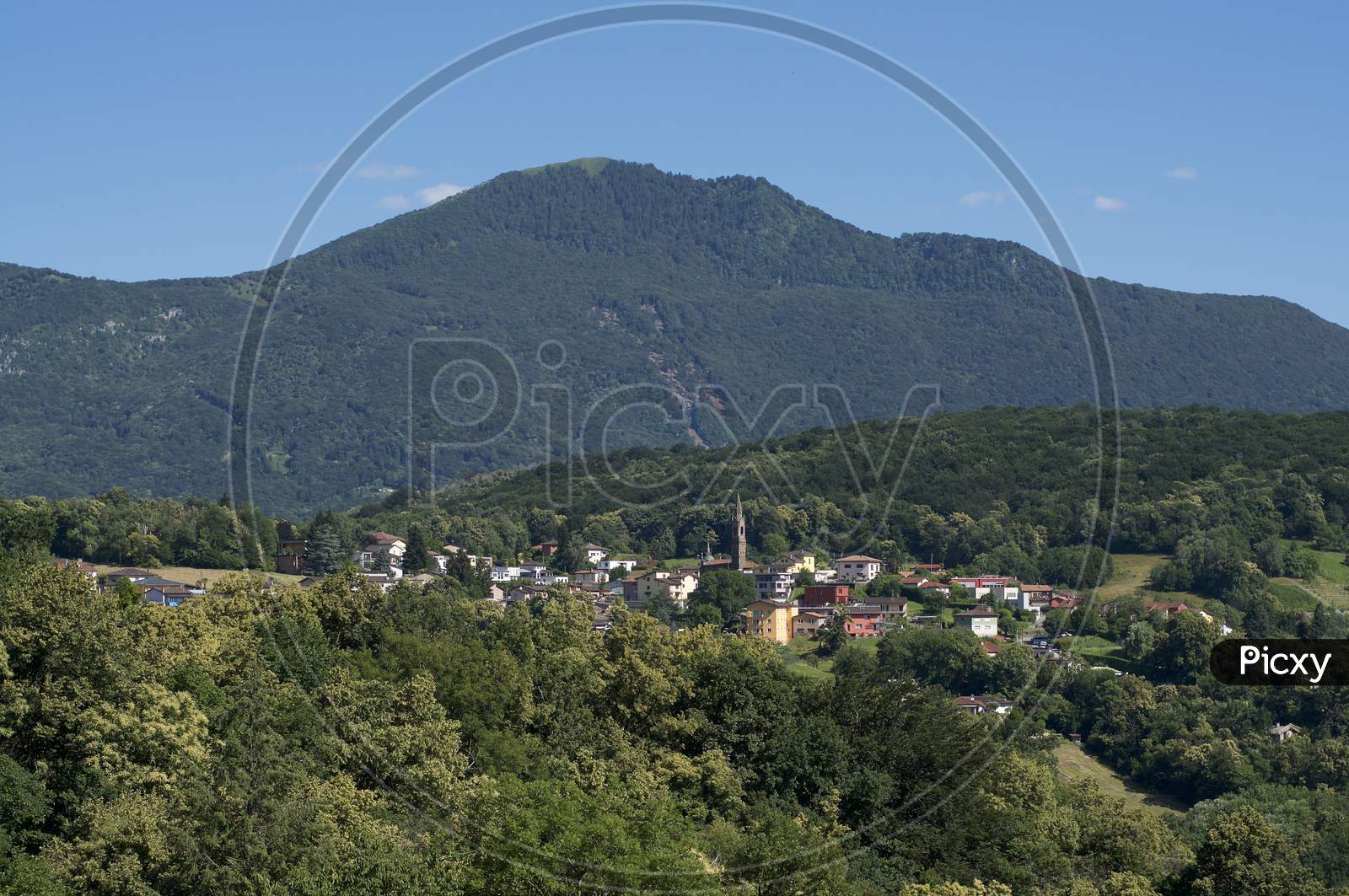 View Of The Village Of Vaglio In Switzerland