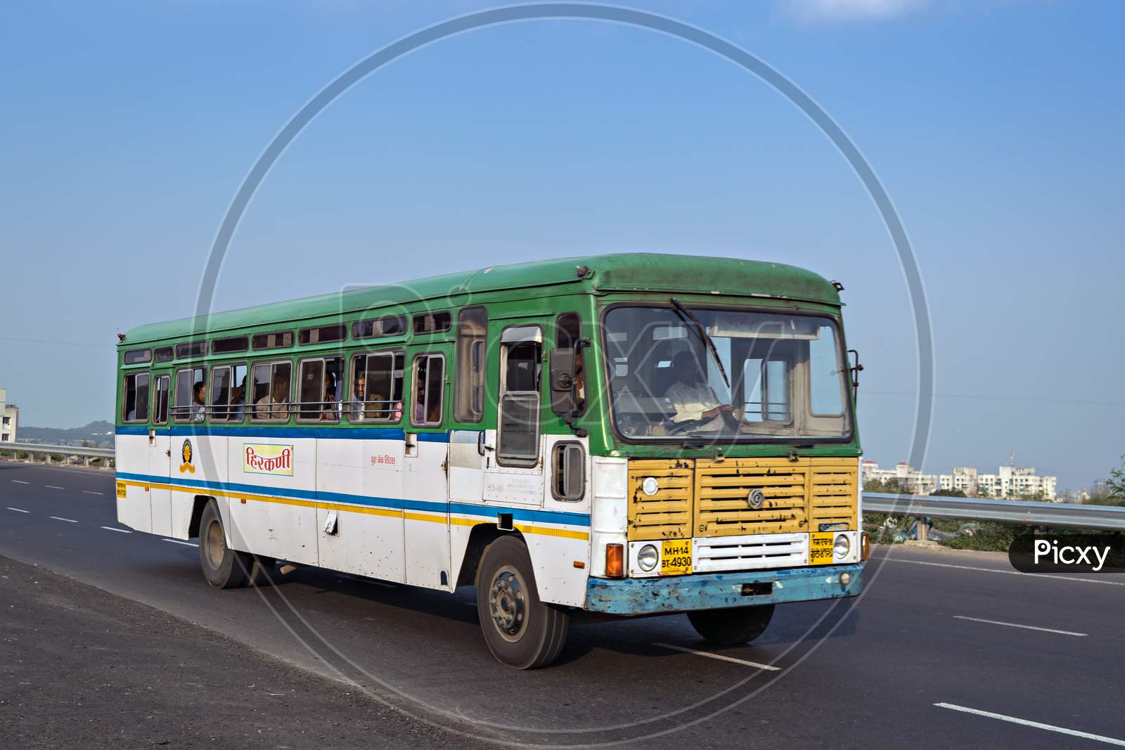 Pune, Maharashtra, India- October 25Th, 2016: State Tranport Bus