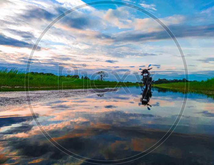 River with bike