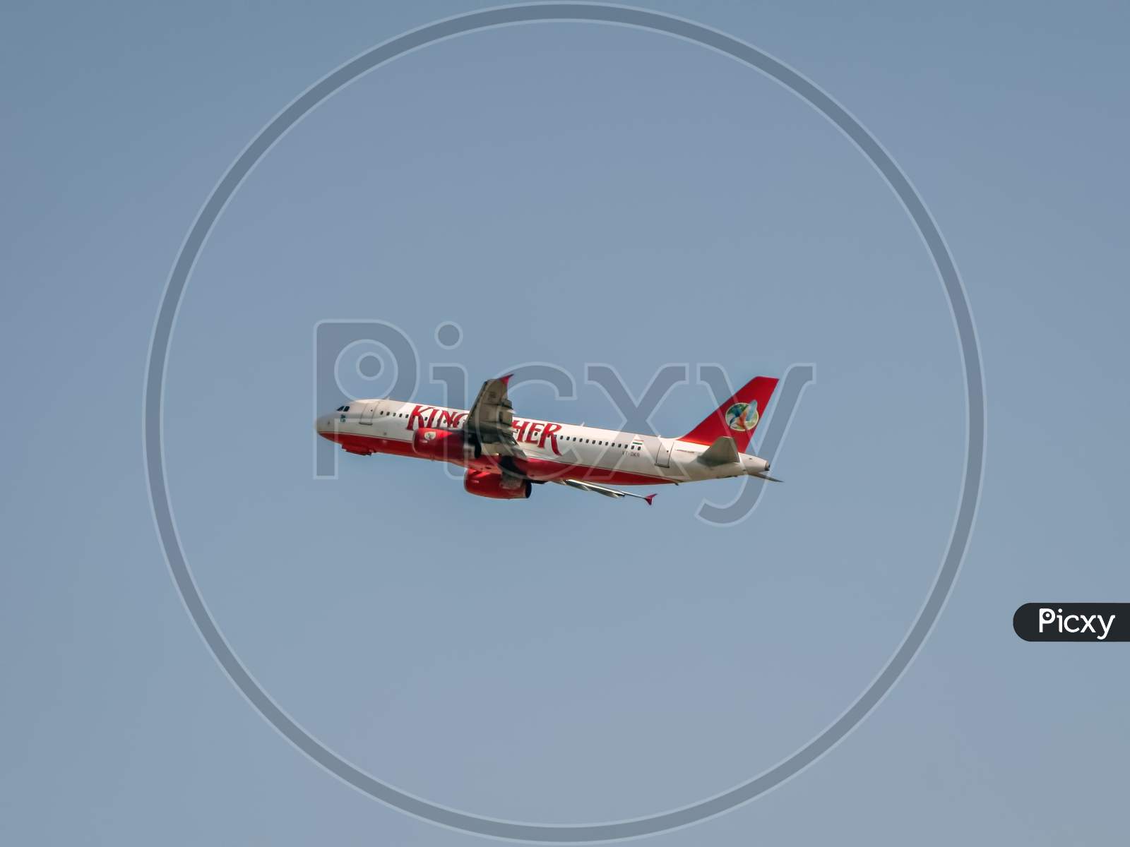 Leh, Jammu And Kashmir, India - June 26, 2011 : Kingfisher Airlines Airbus A-320 # Vt-Dkr Takes Off From Lehixl.