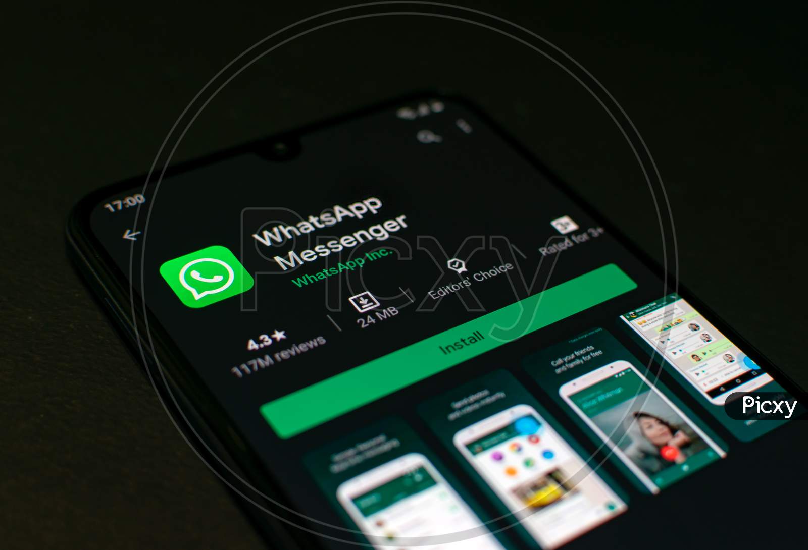 Whatsapp Messenger application on Smartphone screen. This Chating app is a freeware in Android Playstore developed by Whatsapp Inc