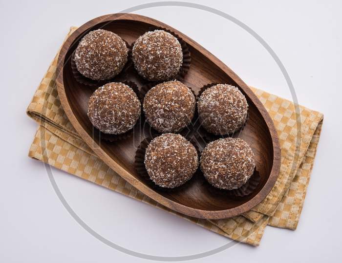 Chocolate Coconut Sweet Laddoo, Laddu Or Ladoo
