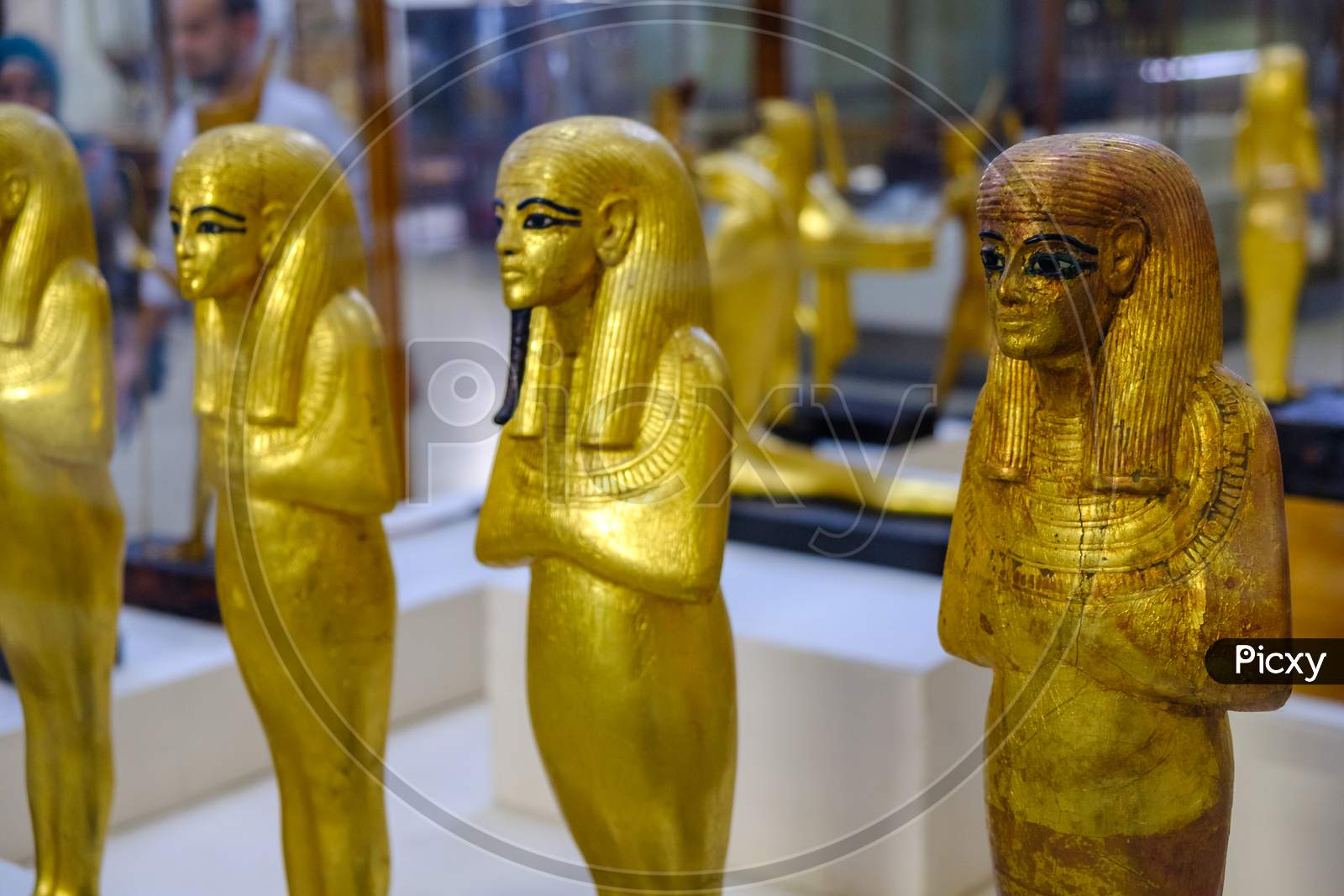 Golden Statuettes Depicting Pharaoh, Museum Of Egyptian Antiquities (Egyptian Museum)