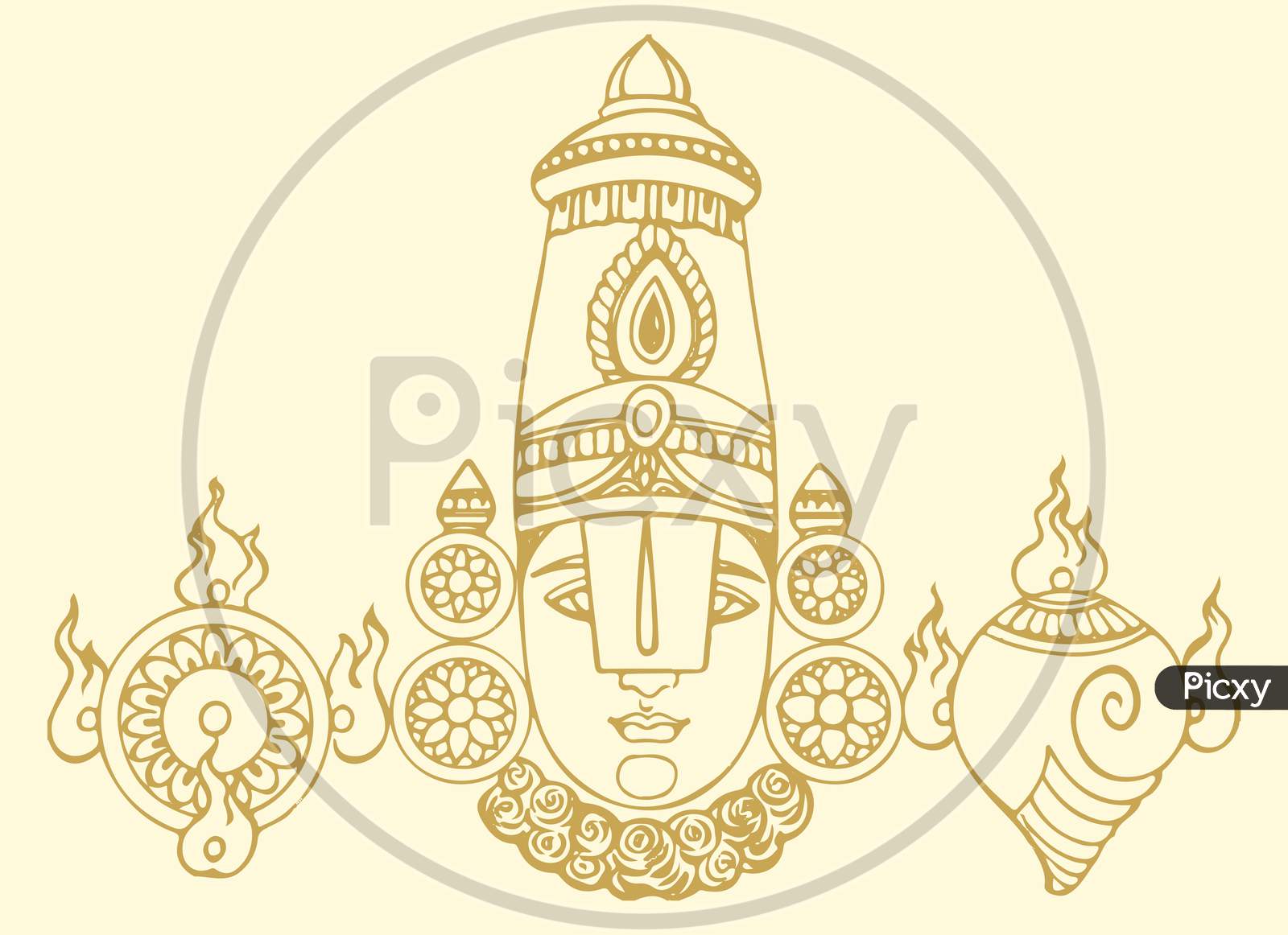 Image of Sketch Of Tirumala Tirupati God Lord Venkateshwara Or Srinivasa  Outline Editable Vector IllustrationDY900663Picxy