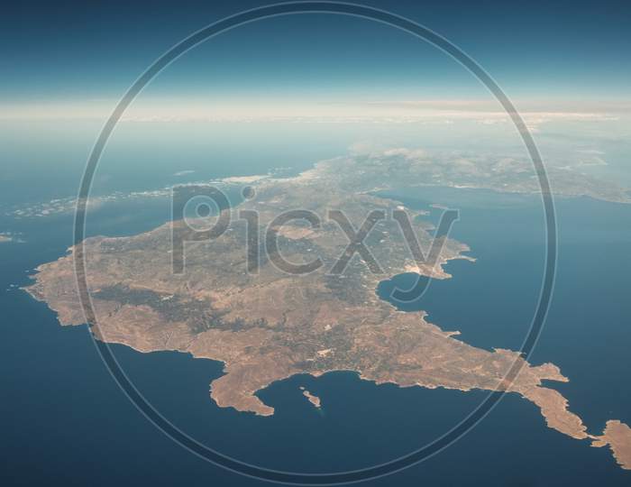Aerial View Of The Crete, Greek Island In The Mediterranean Sea