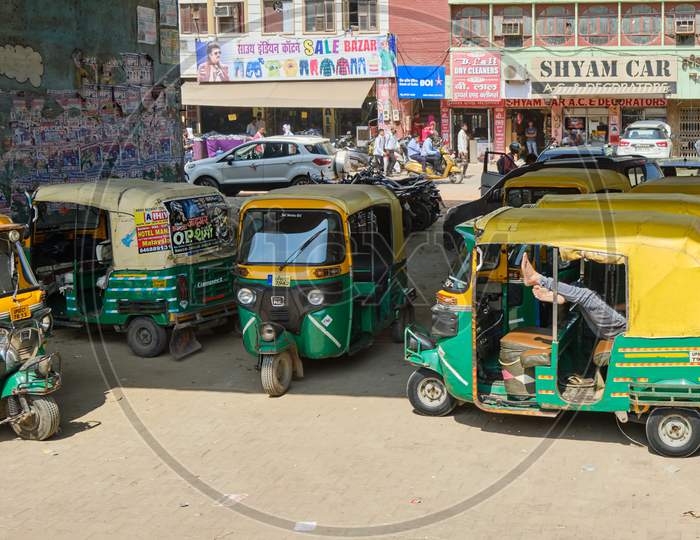 Tuk Tuks In The Streets Of Agra, India