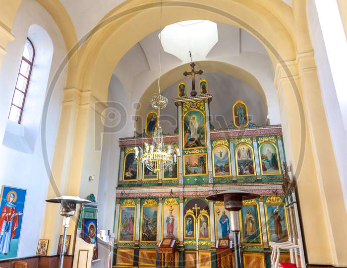 Interior Of Orthodox Serbian Church Of Saint Apostles Peter And Paul In Kosmaj