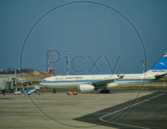 Kuwait Airways Airbus A330-200 Airplane At The New Istanbul Airport, Istanbul Havalimani In Turkey