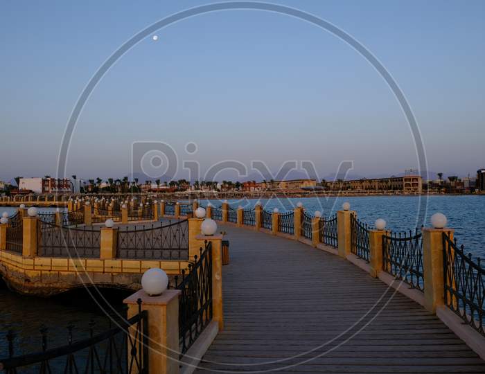Hurghada, Popular Beach Resort Town Along Red Sea Coast Of Egypt, At Dawn