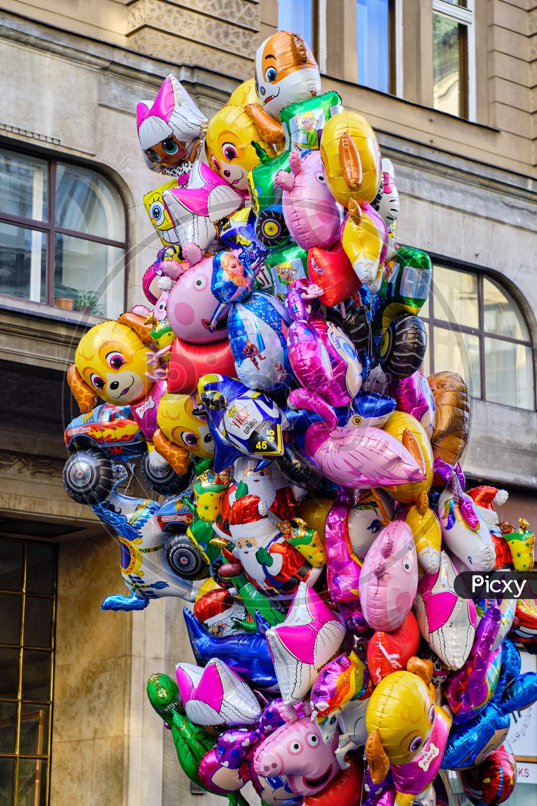 Helium Balloons In Knez Mihailo Pedestrian Street In Central Belgrade, Serbia