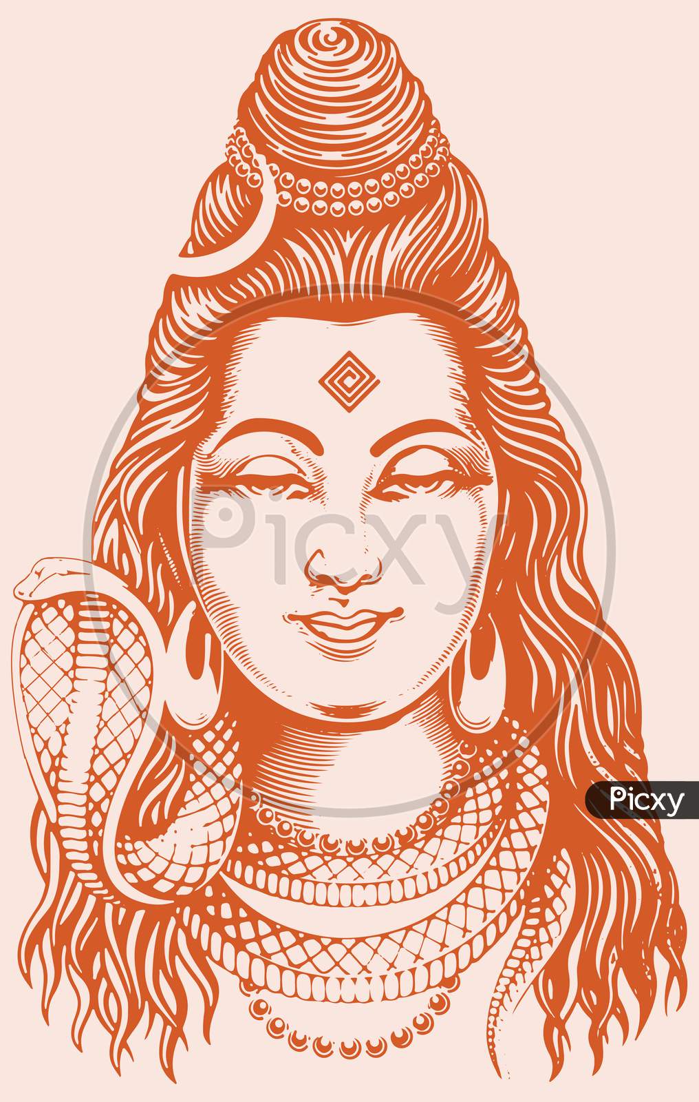 Image of Sketch Of Lord Shiva And His Sign And Symbols Outline Editable  Illustration-VY441453-Picxy