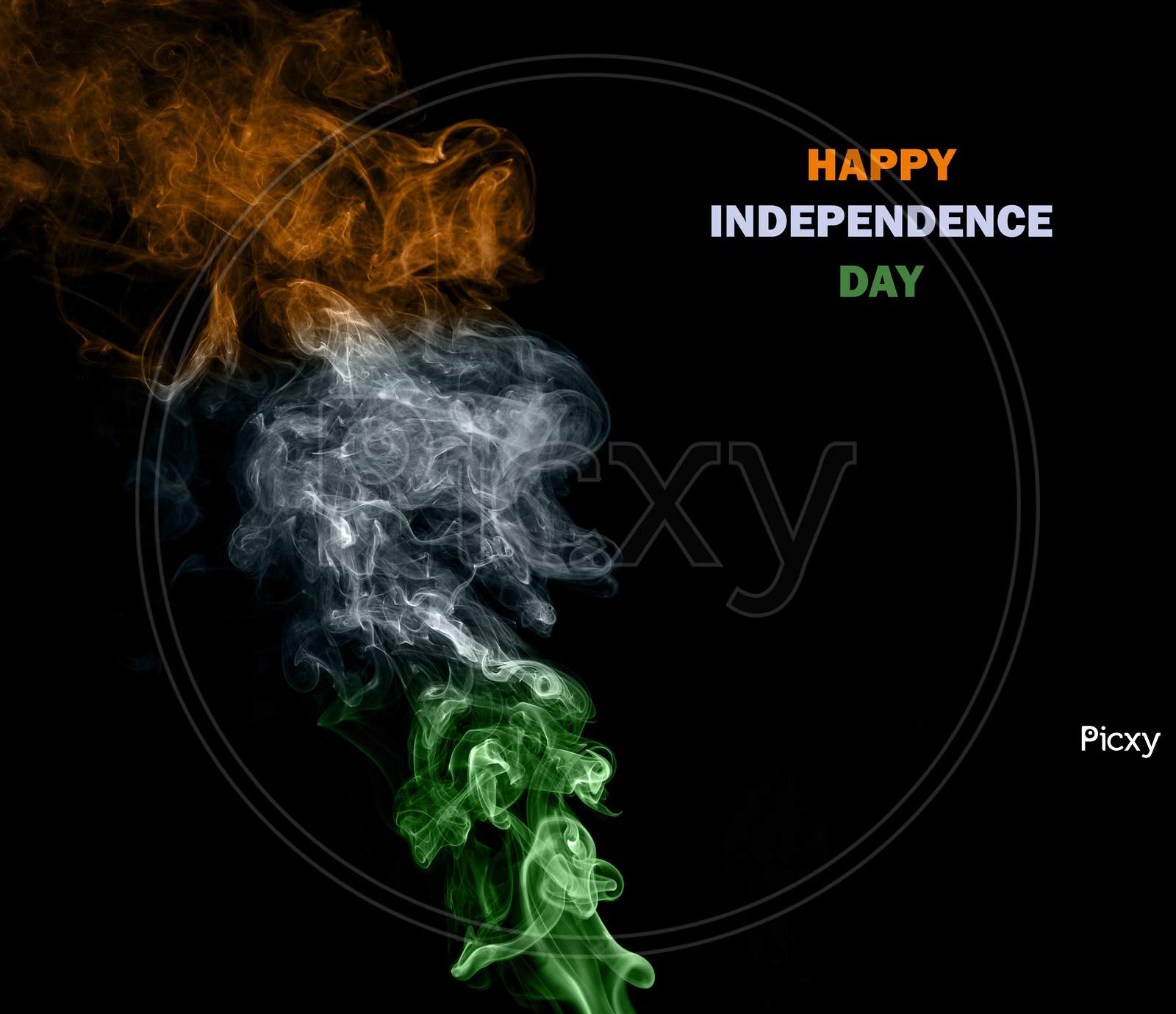Indian Independence Day Theme Image With Tri Color Smoke