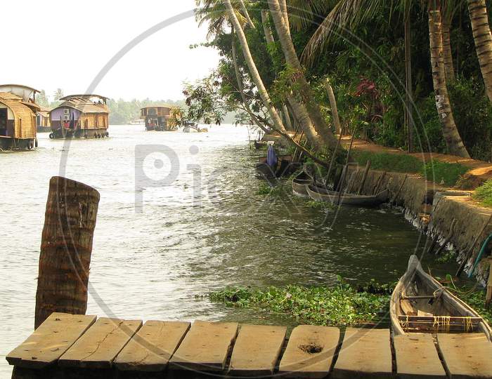 beach and backwater view from kerala , India