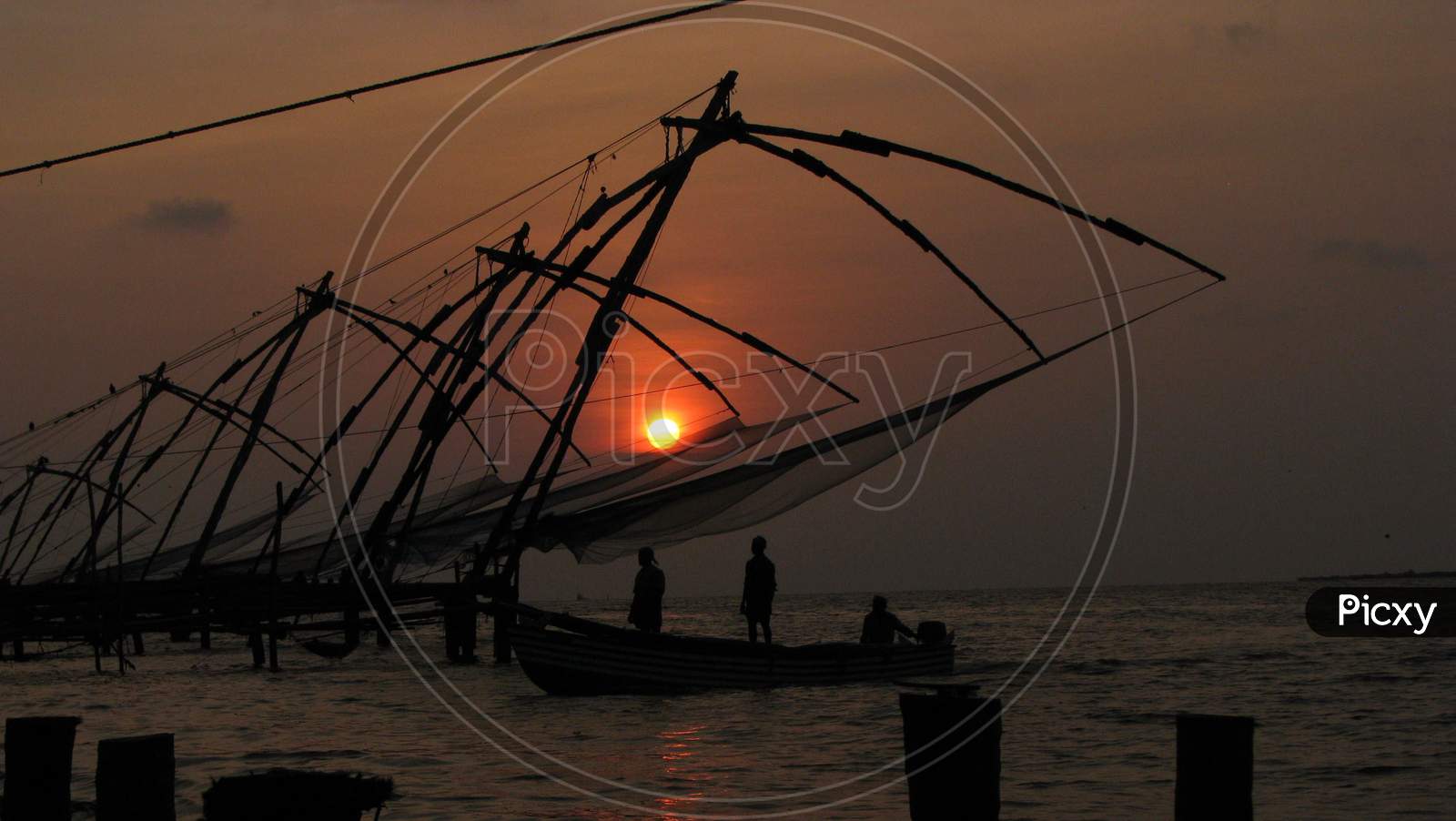 fishing Chinese net from kochi