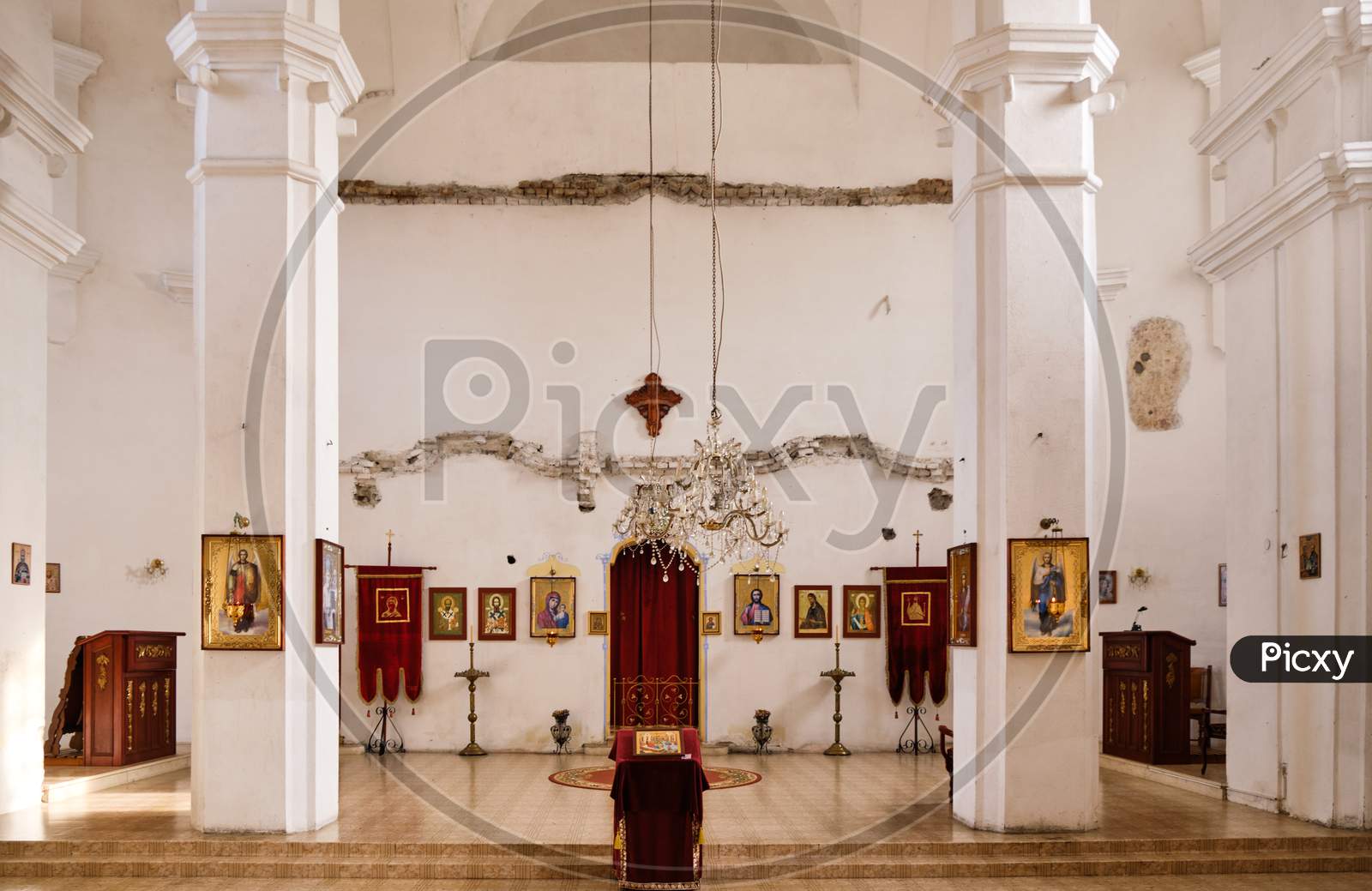 Interior Of The Sisatovac Monastery In The Srem Region Of Vojvodina In Serbia
