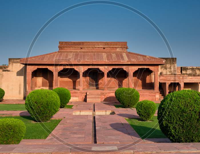 Old Red Sandstone Palace In Fatehpur Sikri In Agra, India