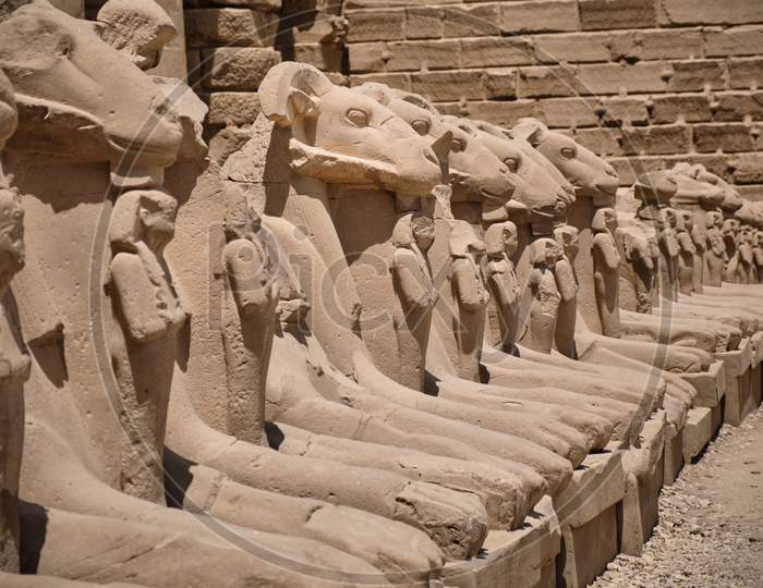 Avenue Of Sphinxes At The Karnak Temple In Luxor, Egypt