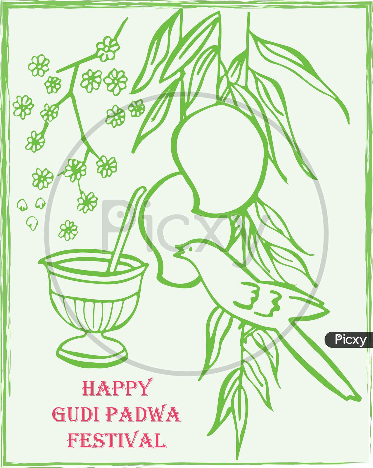 Gudi Padwa Drawing Easy // Happy Gudi Padwa Drawing // Gudi Padwa Festival  Drawing - YouTube