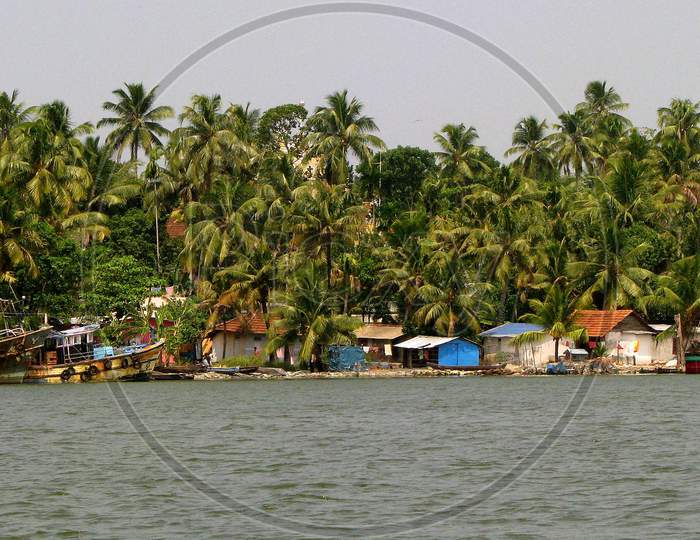 back water and village view from alappy kerala