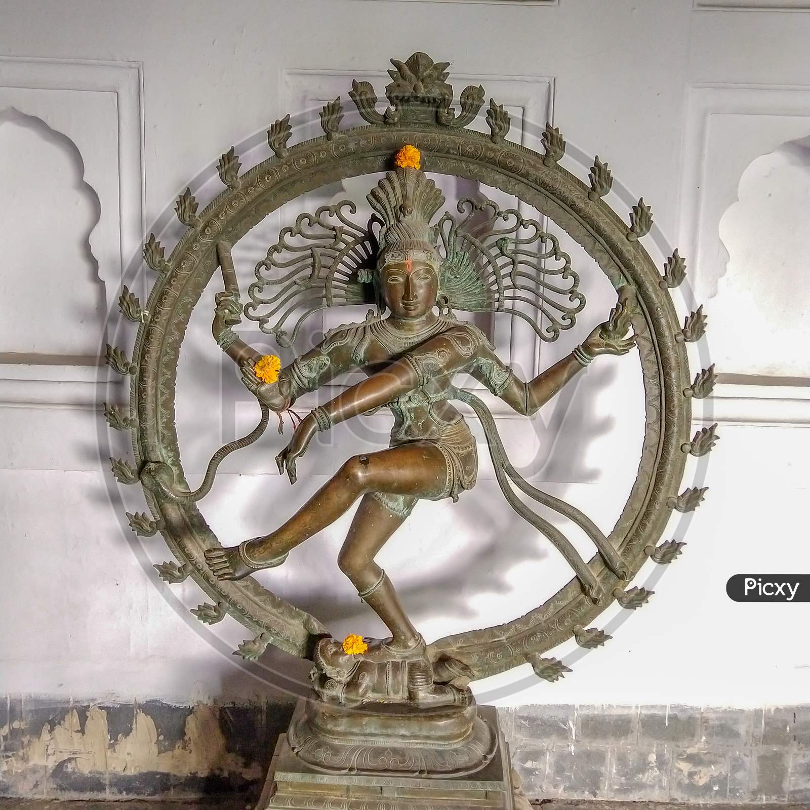 Ancient Metal Statue Of The Lord Of Dance Nataraja. Nataraja Is A Depiction Of The Hindu God Shiva As The Divine Dancer.