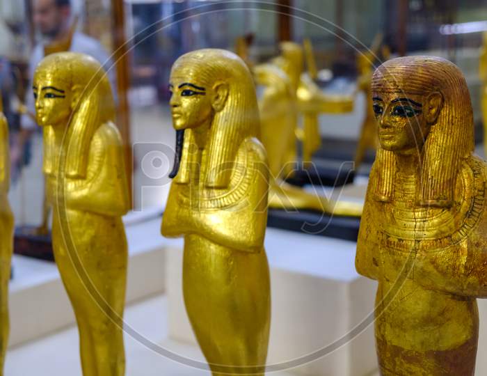 Golden Statuettes Depicting Pharaoh, Museum Of Egyptian Antiquities (Egyptian Museum)