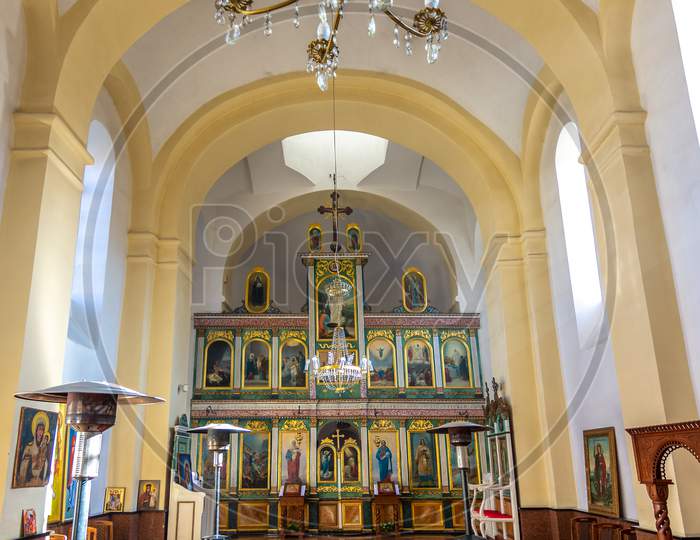 Interior Of Orthodox Serbian Church Of Saint Apostles Peter And Paul In Kosmaj