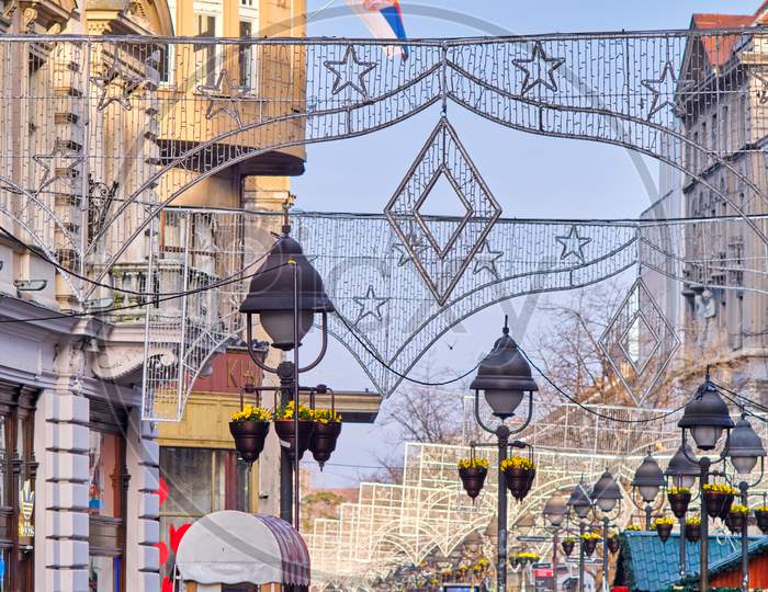 Knez Mihailova Street, Main Pedestrian And Shopping Zone In Belgrade, Serbia