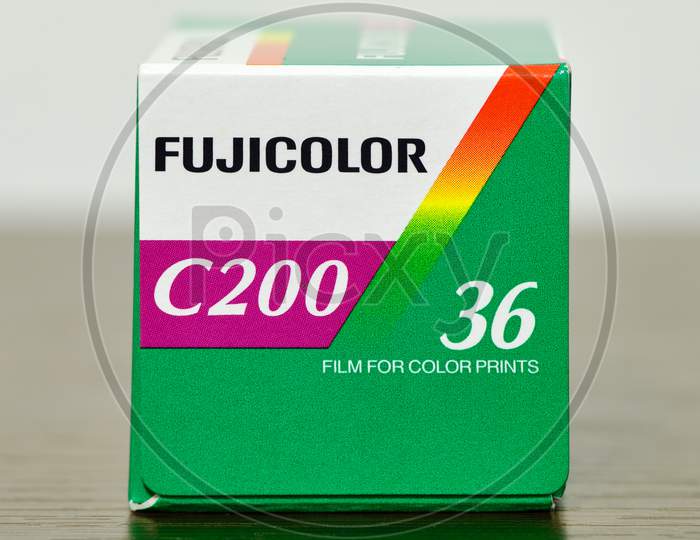 Close Up Of A Pack Of Fujifilm Fujicolor C200 Color Negative Film