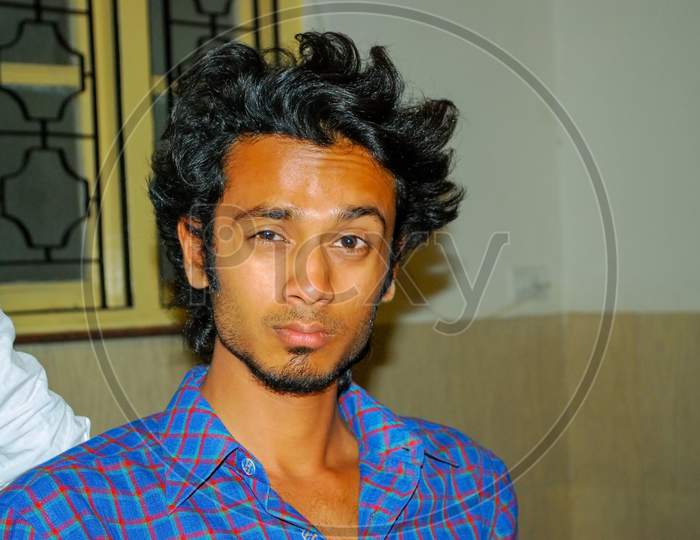 Shocked Funny Hair Of Indian Dark Man