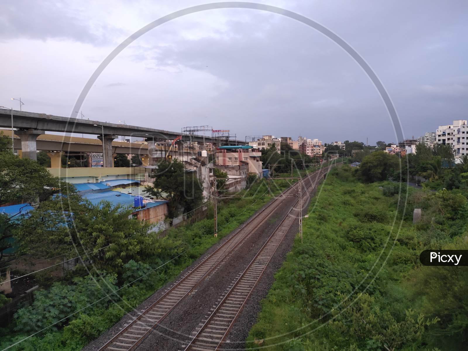 Empty railway track in Pune
