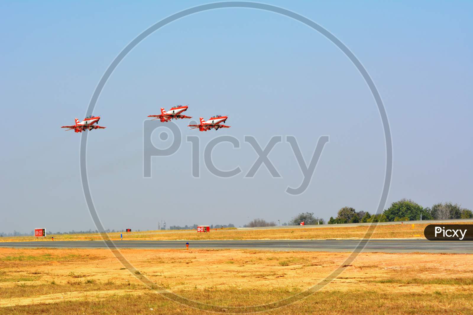 Surya Kiran, an Aerobatics demonstration aircraft of the Indian Air Force, taking off