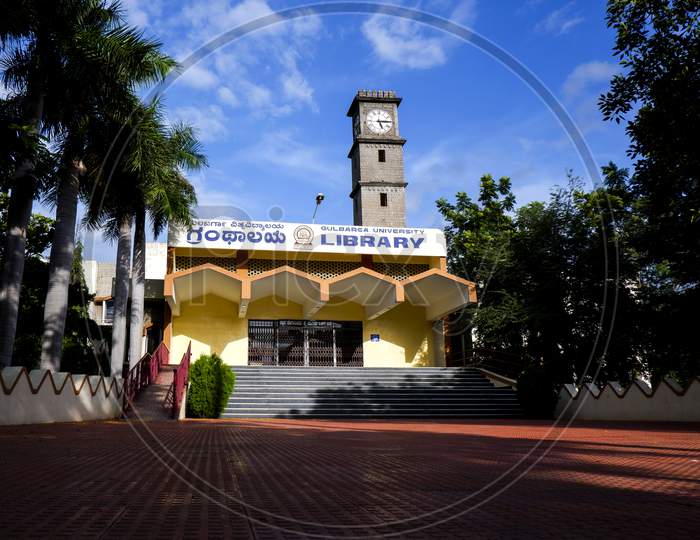 Front View Of Gulbarga University Library Building In Kalaburagi