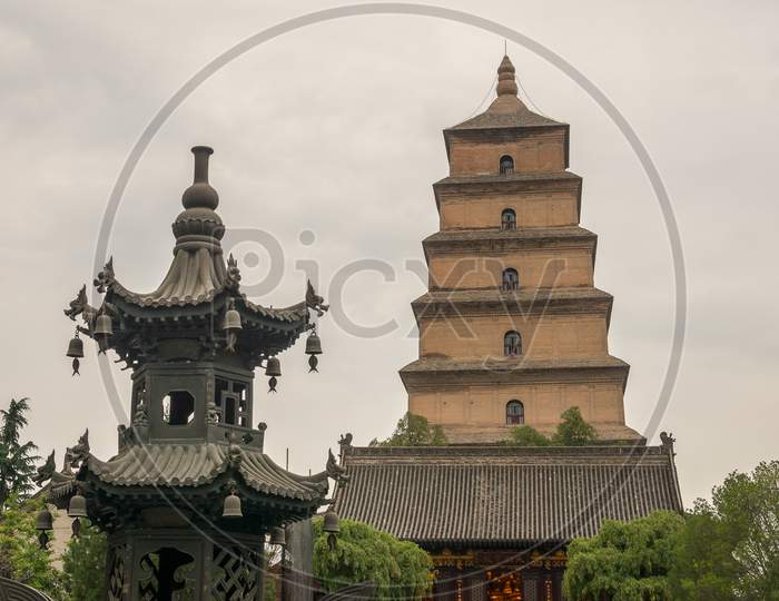 Giant Wild Goose Pagoda In Xian, Shaanxi Province, China