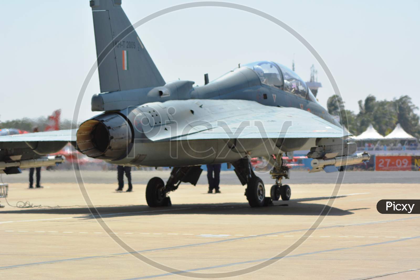 The Tejas Trainer (PV5) on display at  a Aero Show